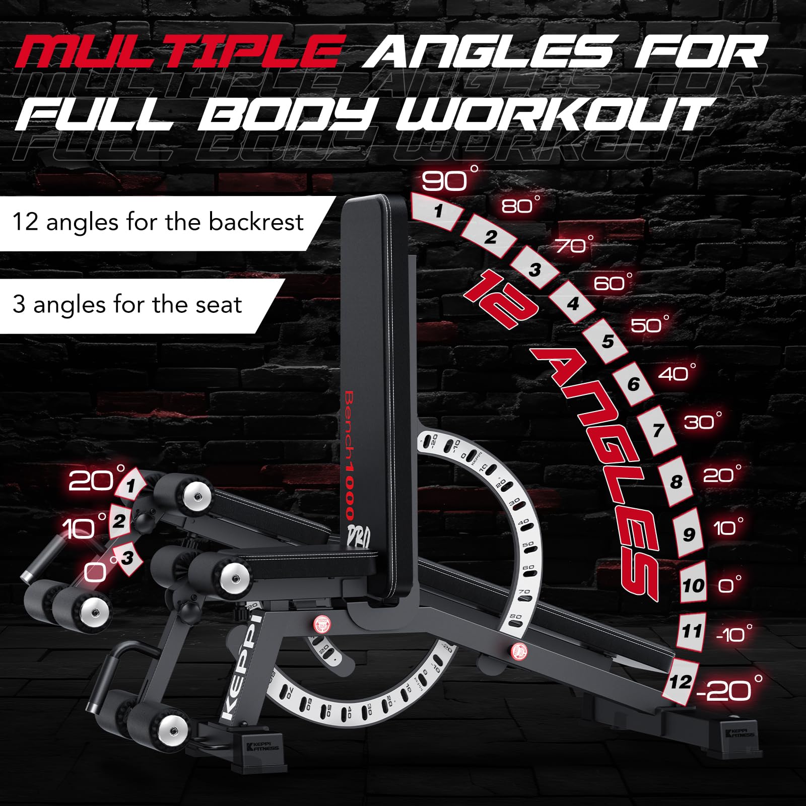 Amazon.co.jp: Keppi 1200ポンド ウェイトベンチ 高耐久 Bench1000 PRO